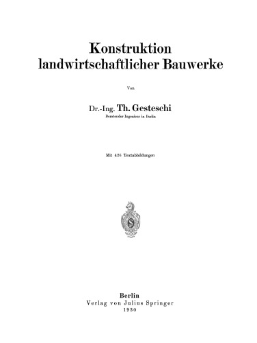 Konstruktion landwirtschaftlicher Bauwerke