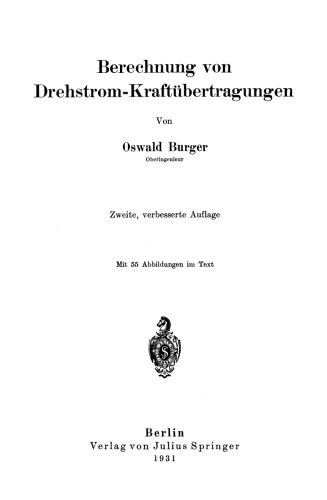 Berechnung von Drehstrom-Kraftübertragungen