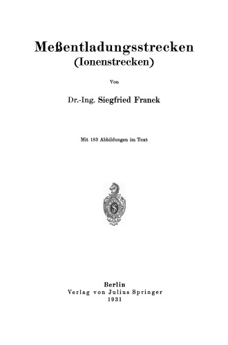 Meßentladungsstrecken (Ionenstrecken)