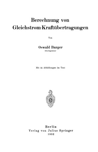 Berechnung von Gleichstrom-Kraftübertragungen