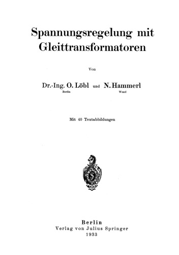 Spannungsregelung mit Gleittransformatoren
