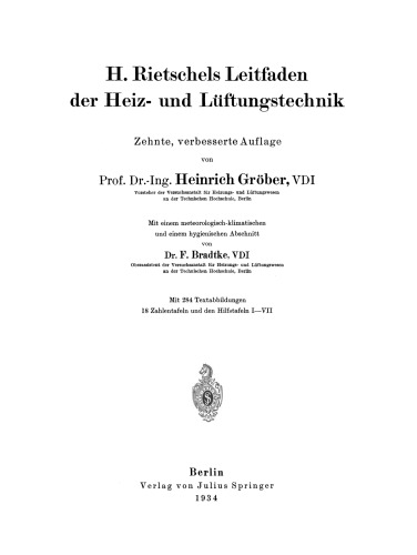 H. Rietschels Leitfaden der Heiz- und Lüftungstechnik
