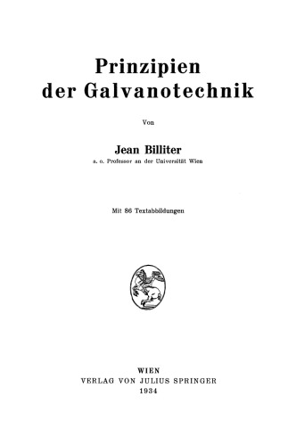 Prinzipien der Galvanotechnik