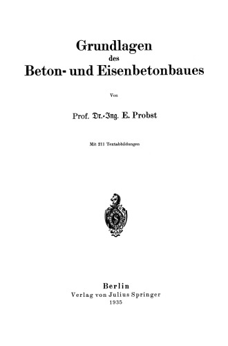 Grundlagen des Beton- und Eisenbetonbaues
