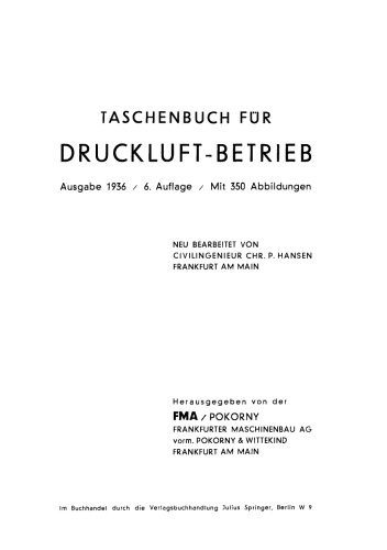 Taschenbuch für Druckluft-Betrieb
