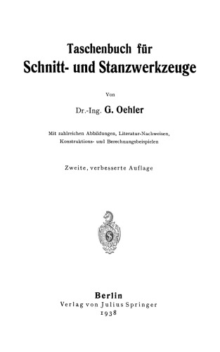 Taschenbuch für Schnitt- und Stanzwerkzeuge