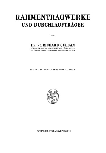 Rahmentragwerke und Durchlaufträger