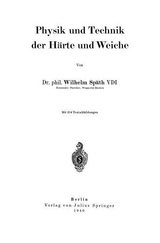 Physik und Technik der Härte und Weiche