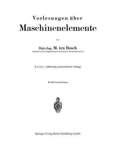 Vorlesungen über Maschinenelemente