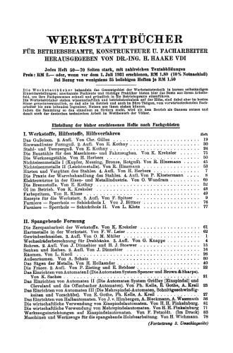 Die wirtschaftliche Verwendung von Einspindelautomaten