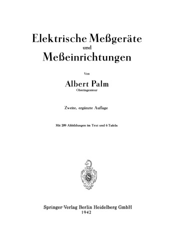 Elektrische Meßgeräte und Meßeinrichtungen