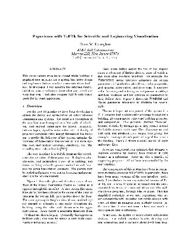 Experience with Tcl-Tk for scientific and engineering visualization