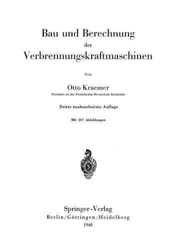 Bau und Berechnung der Verbrennungskraftmaschinen