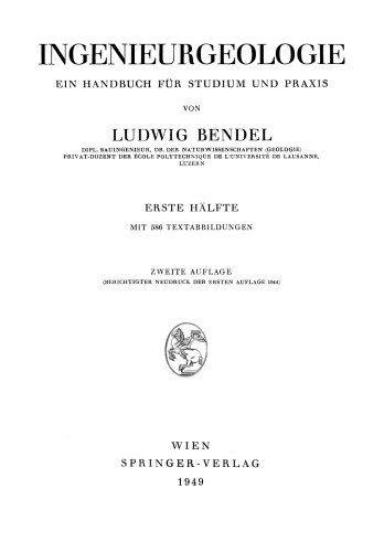 Ingenieurgeologie: Ein Handbuch für Studium und Praxis