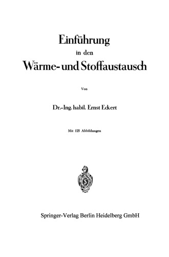 Einführung in den Wärme- und Stoffaustausch