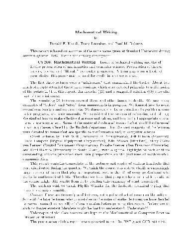 Mathematical writing