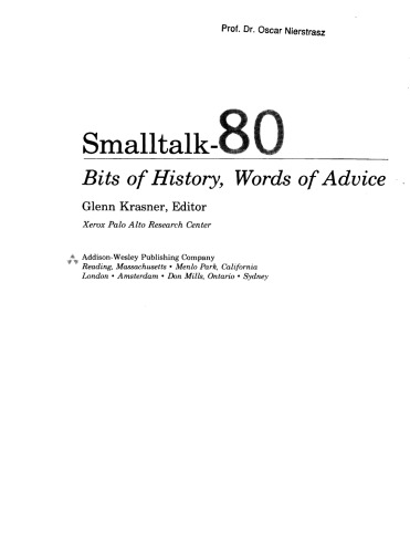 Smalltalk-80: Bits of History, Words of Advice 