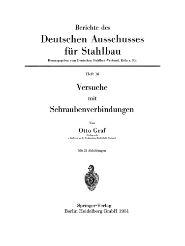 Versuche mit Schraubenverbindungen