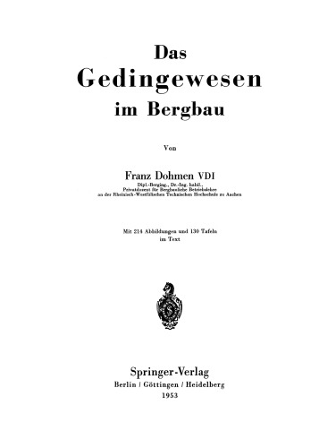 Das Gedingewesen im Bergbau