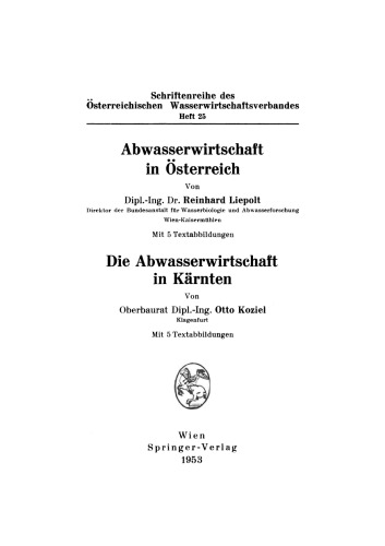 Abwasserwirtschaft in Österreich. Die Abwasserwirtschaft in Kärnten