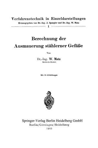 Berechnung der Ausmauerung stählerner Gefäße