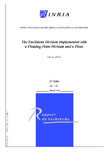 The euclidean division implemented with a floating-point division and a floor