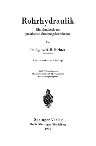 Rohrhydraulik: Ein Handbuch zur praktischen Strömungsberechnung