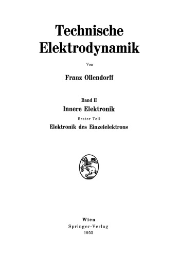 Innere Elektronik Erster Teil Elektronik des Einzelelektrons