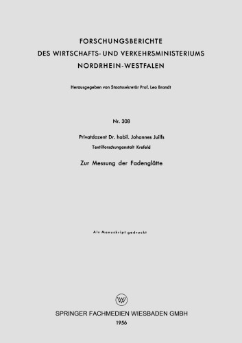 Zur Messung der Fadenglätte