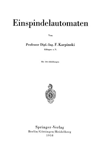 Einspindelautomaten