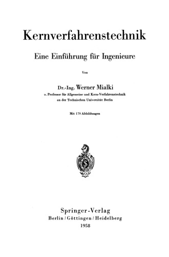 Kernverfahrenstechnik: Eine Einführung für Ingenieure
