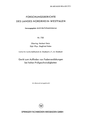 Gerät zum Auffinden von Fadenverdickungen bei hohen Prüfgeschwindigkeiten