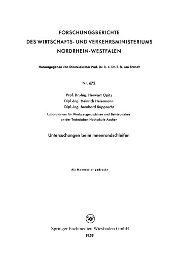 Untersuchungen beim Innenrundschleifen