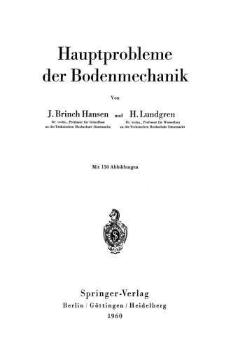 Hauptprobleme der Bodenmechanik