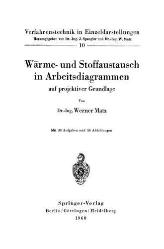 Wärme- und Stoffaustausch in Arbeitsdiagrammen auf projektiver Grundlage