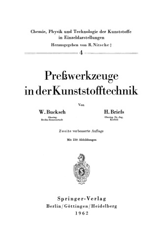 Preßwerkzeuge in der Kunststofftechnik