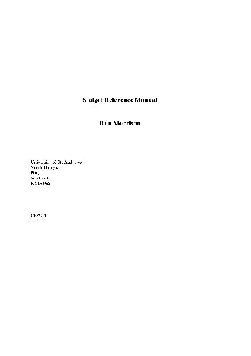 S-Algol reference manual