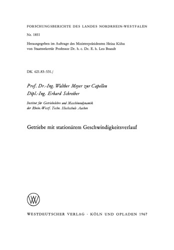 Getriebe mit stationärem Geschwindigkeitsverlauf