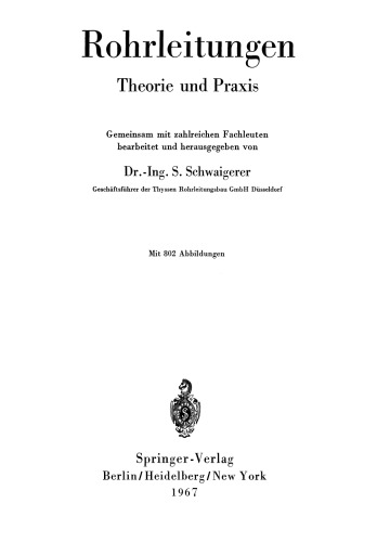 Rohrleitungen: Theorie und Praxis