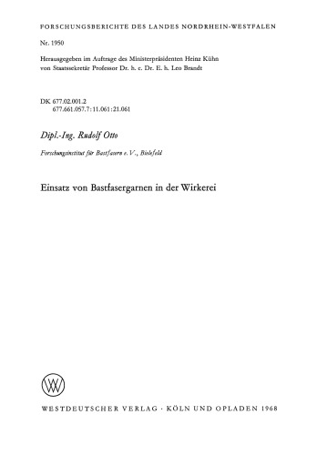 Einsatz von Bastfasergarnen in der Wirkerei