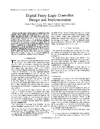 Digital fuzzy logic controller.Design and implementation