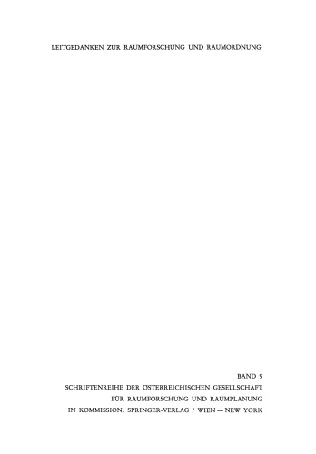 Leitgedanken Zur Raumforschung und Raumordnung