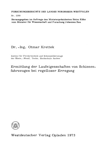 Ermittlung der Laufeigenschaften von Schienenfahrzeugen bei regelloser Erregung