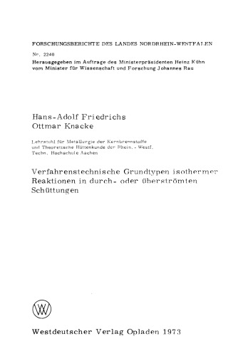 Verfahrenstechnische Grundtypen isothermer Reaktionen in durch- oder überströmten Schüttungen