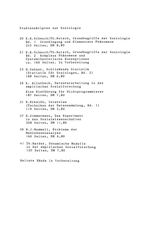 Dynamische Modelle in der empirischen Sozialforschung