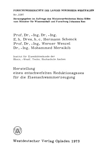 Herstellung eines entschwefelten Reduktionsgases für die Eisenschwammerzeugung