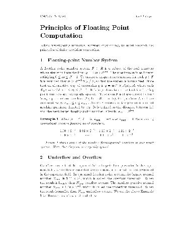 Principles of floating point computation
