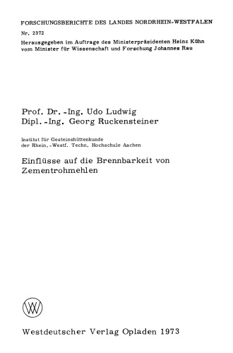 Einflüsse auf die Brennbarkeit von Zementrohmehlen
