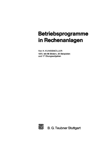 Betriebsprogramme in Rechenanlagen