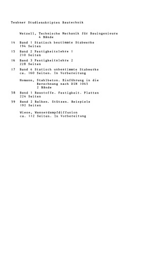 Technische Mechanik für Bauingenieure: 3 Festigkeitslehre Teil 2